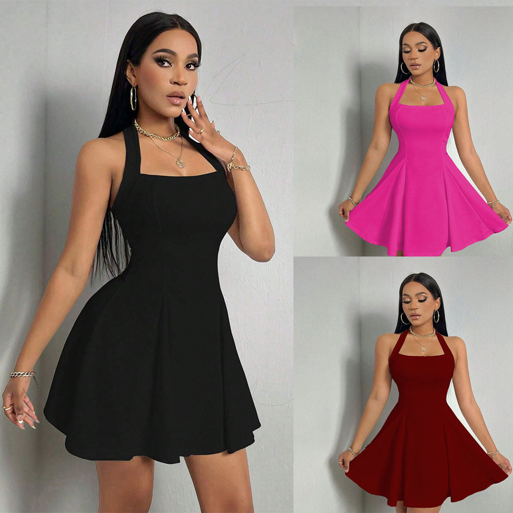 Y2K Backless Halter Mini Dress - Y2K Nuovo Abito Mini da Donna