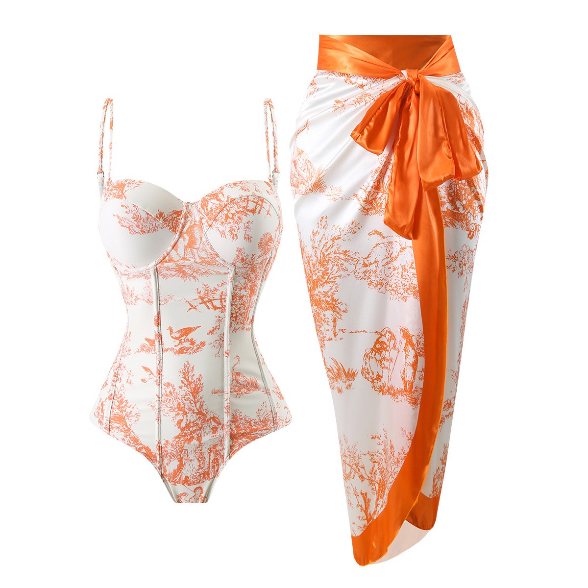 Swimwear - Tankini da donna retrò senza maniche,