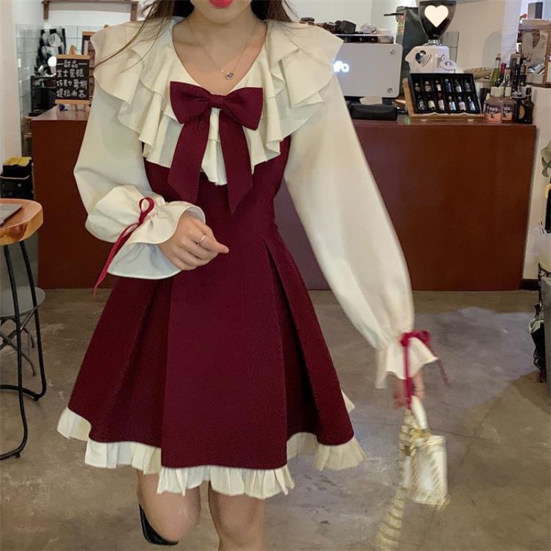 Korean Style A Line Shirt Dress - 2025 Nuovo Coreano Dolce Vestito Carino