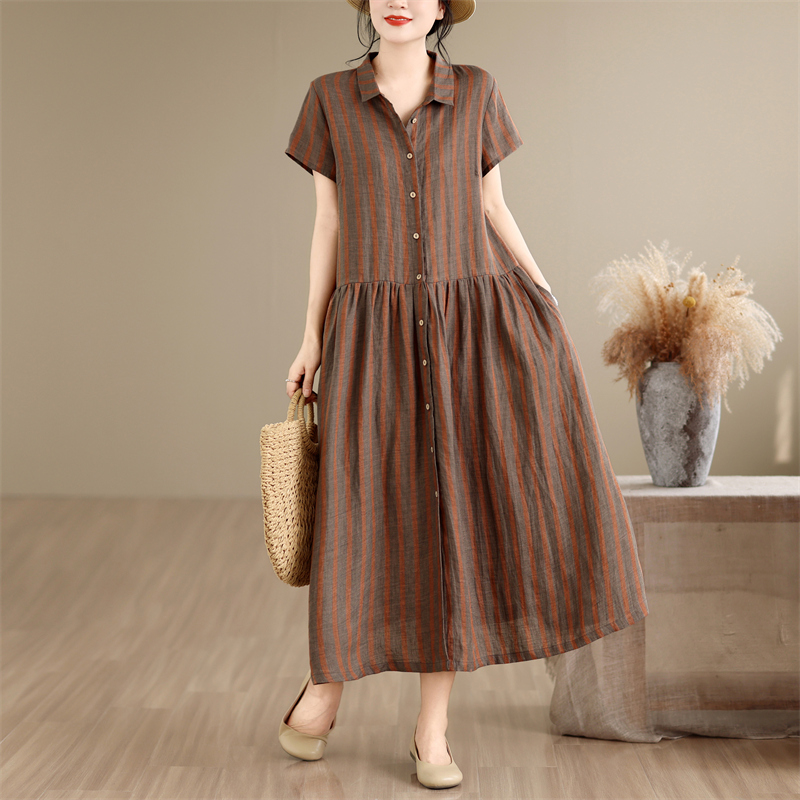 Abito-camicia da donna in coto - Casual Loose Linen Shirt Dress recensione e prezzo