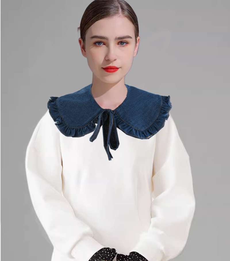 Colletto finto in denim blu co - Blouses recensione e prezzo